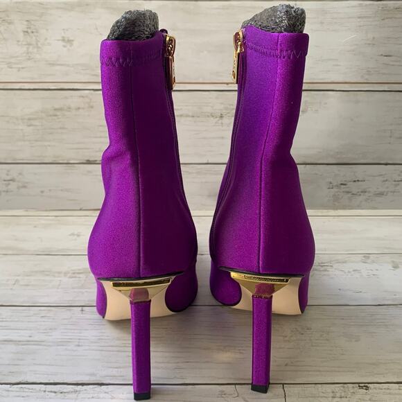 NWB Good American High Kickstand Ankle Booties in Purple Neoprene GA118SN-X - Picture 7 of 13